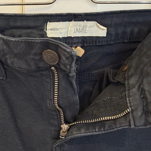TOPSHOP Jamie Classic High-Waisted Skinny Jeans | W28 x L33, Black - Picture 7 of 8